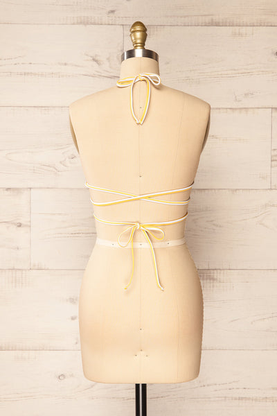 Temara Yellow Striped Bikini Top | La petite garçonne back view