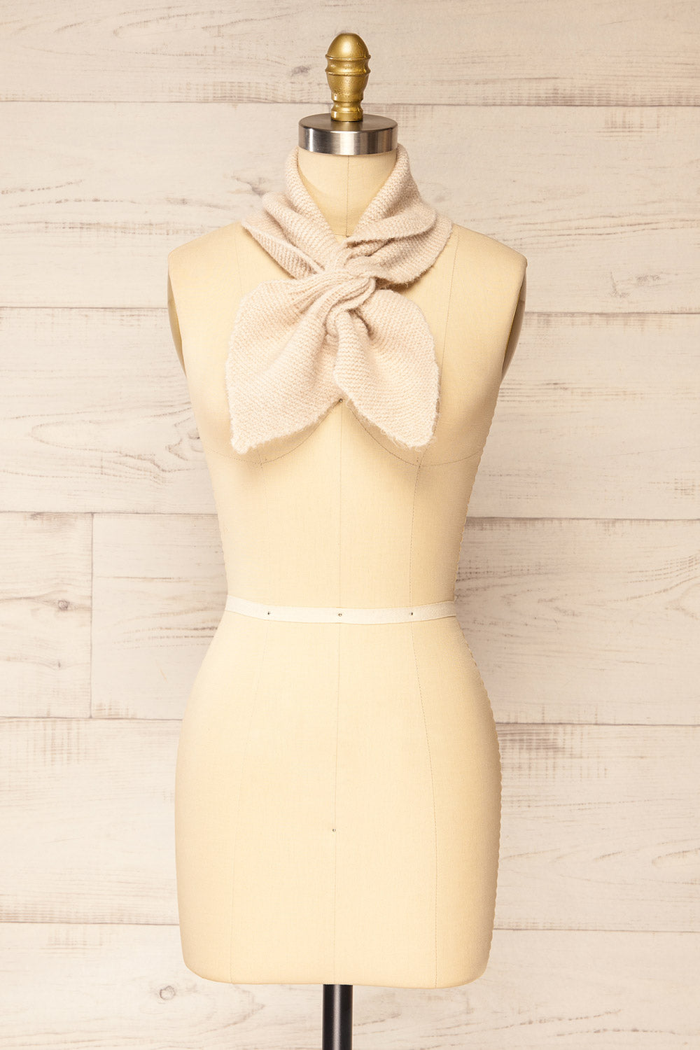 Terni Small Beige Knit Scarf  | La petite garçonne view