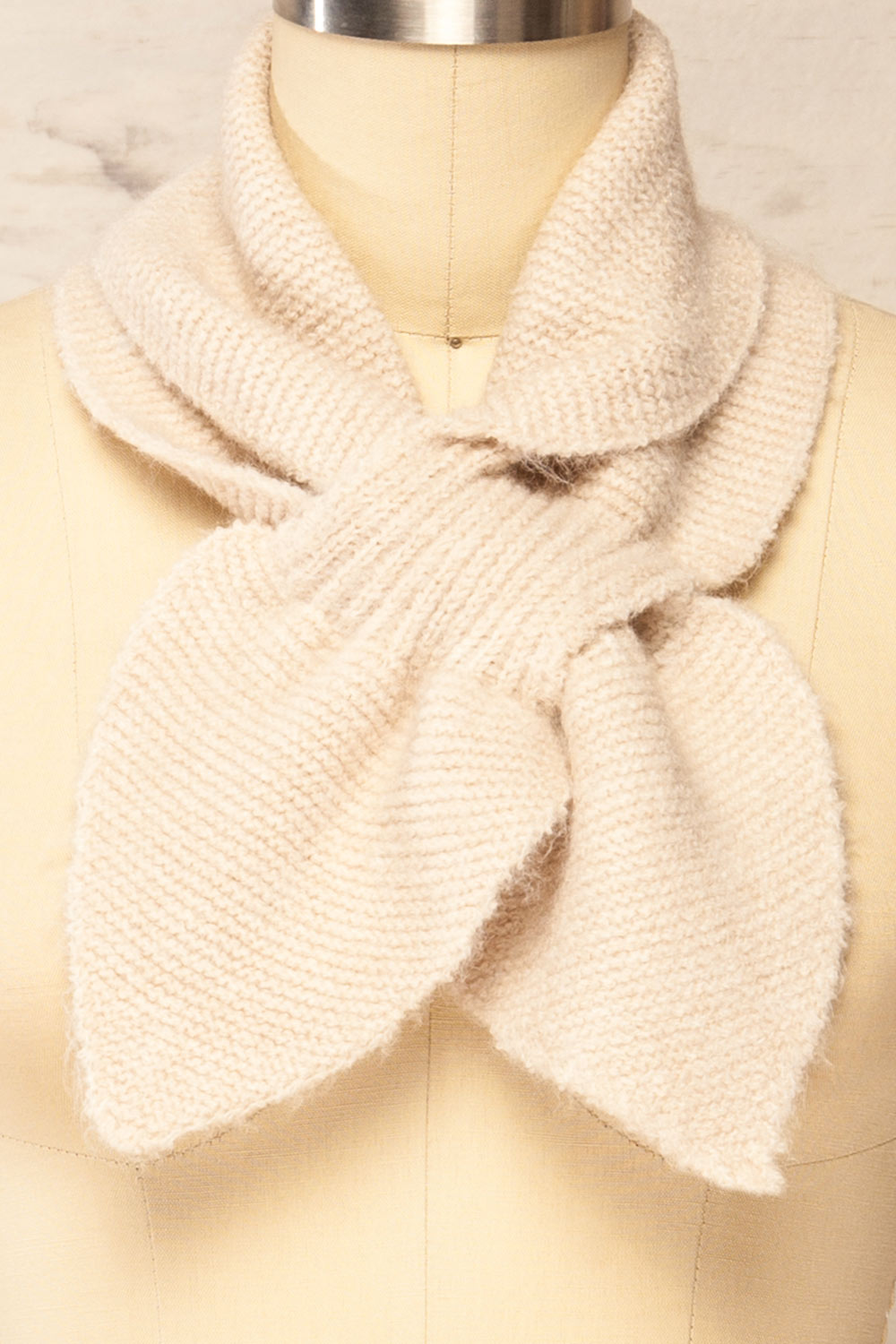 Terni Small Beige Knit Scarf  | La petite garçonne