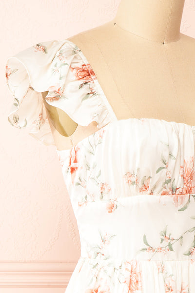 Thalia Pink Short Floral Patterned Dress | Boutique 1861  side
