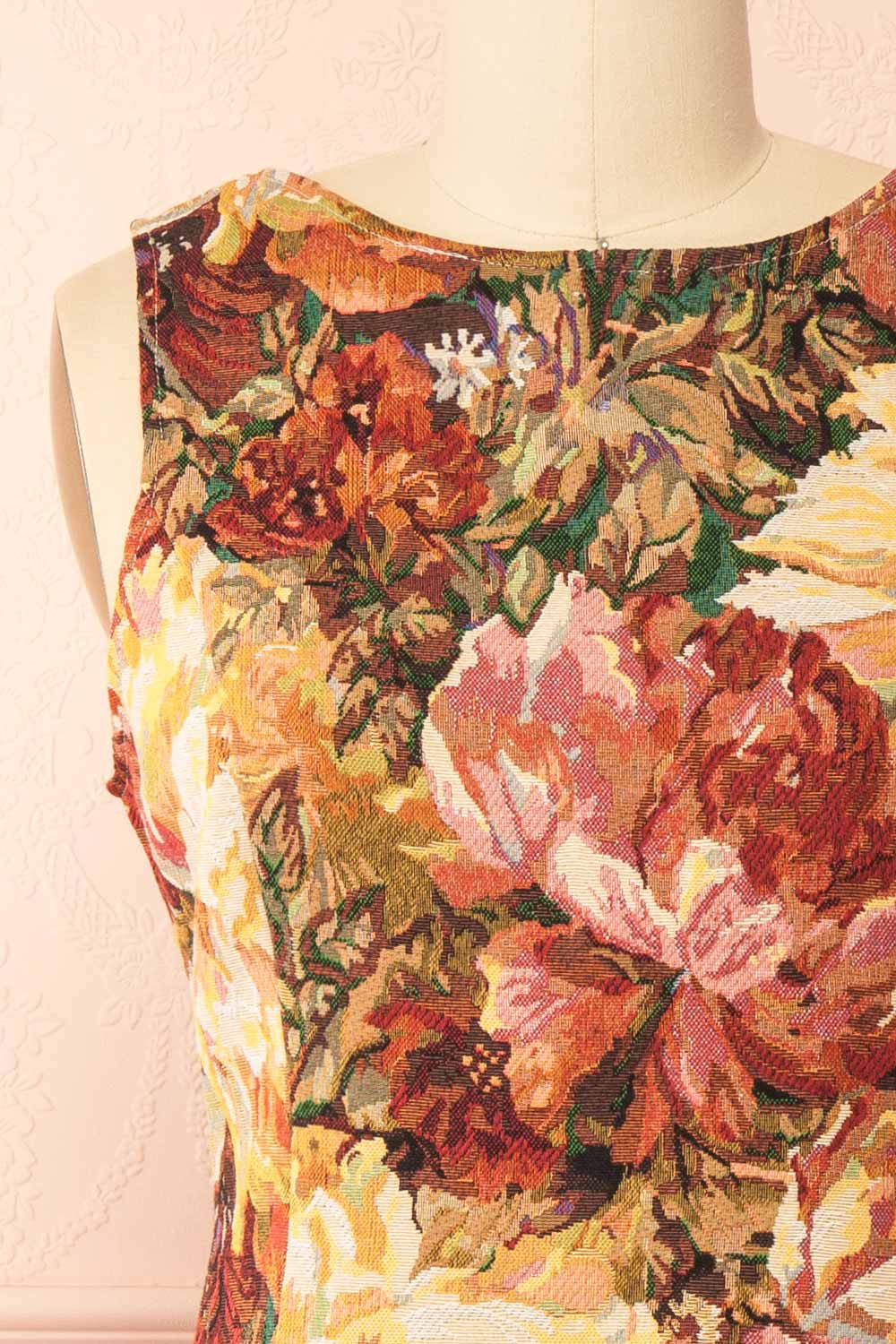 Thalira Floral Jacquard A-Line Mini Dress | Boutique 1861 front