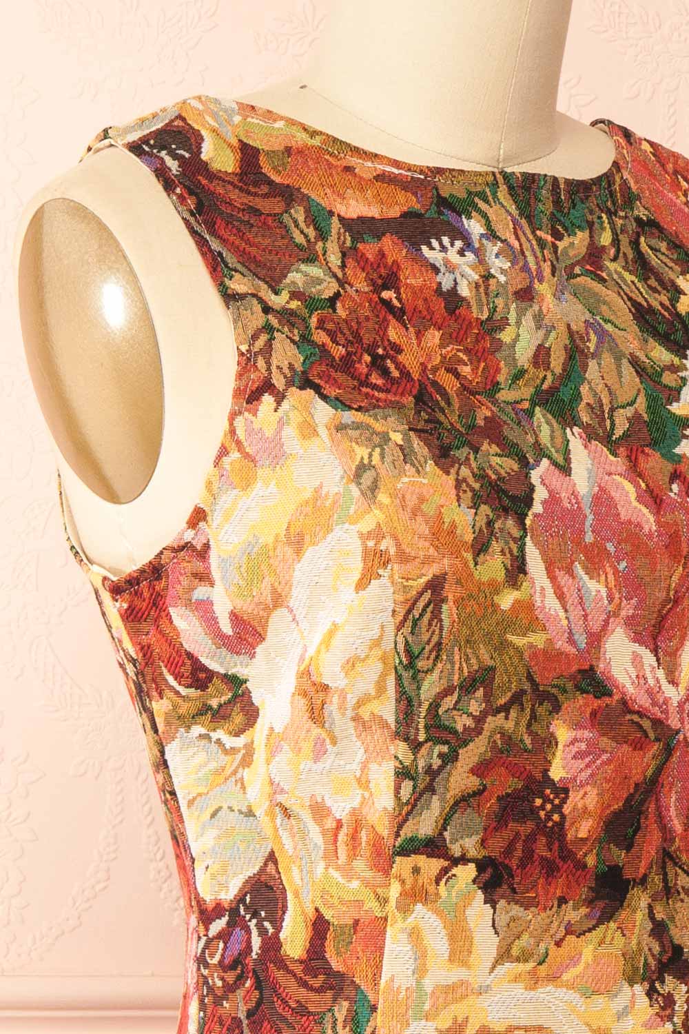 Thalira Floral Jacquard A-Line Mini Dress | Boutique 1861 side