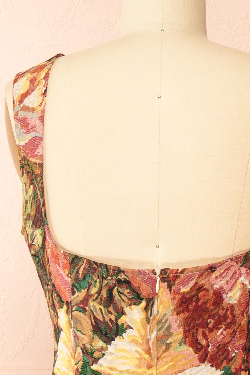 Thalira Floral Jacquard A-Line Mini Dress | Boutique 1861 back