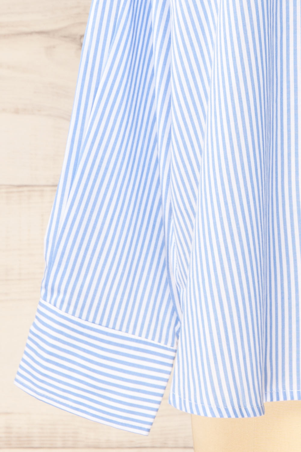 Thame Blue Striped Shirt with Floral Pocket | La petite garçonne bottom