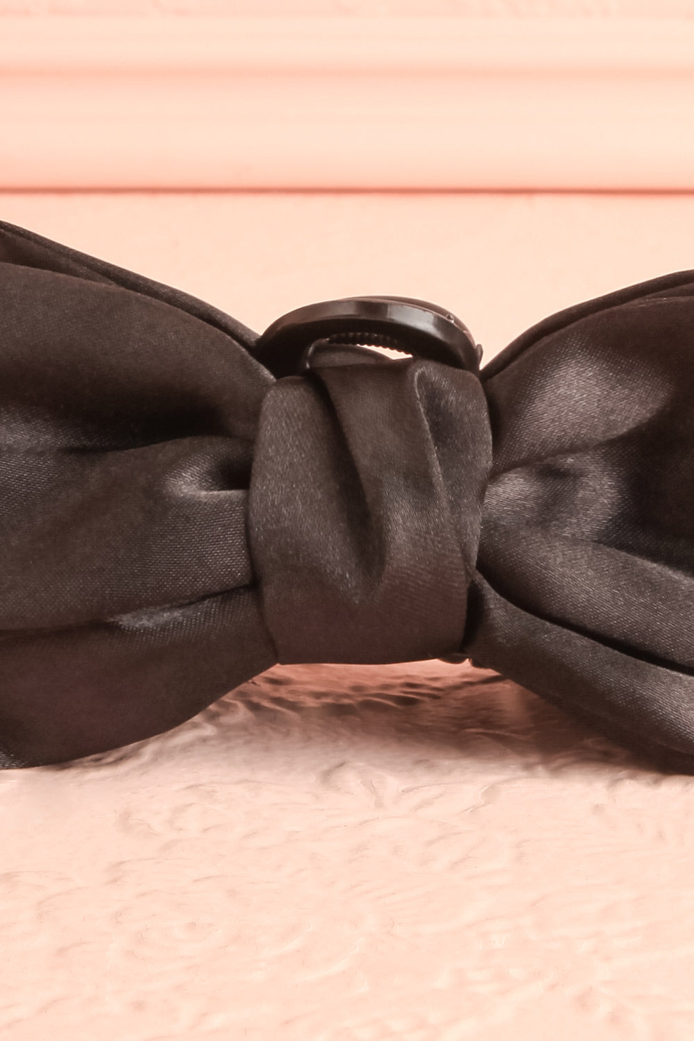 Thana Black Hair Claw w/ Satin Bow | Boutique 1861 close-up