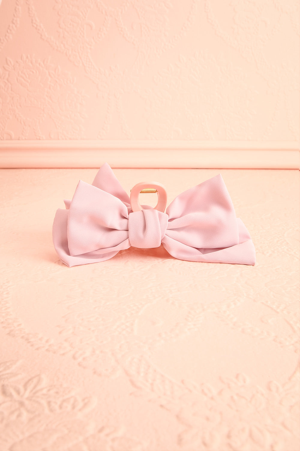 Thana Pink Hair Claw w/ Satin Bow | Boutique 1861 