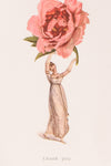 Thanks You Woman & Rose Small Greeting Card | Maison garçonne close-up