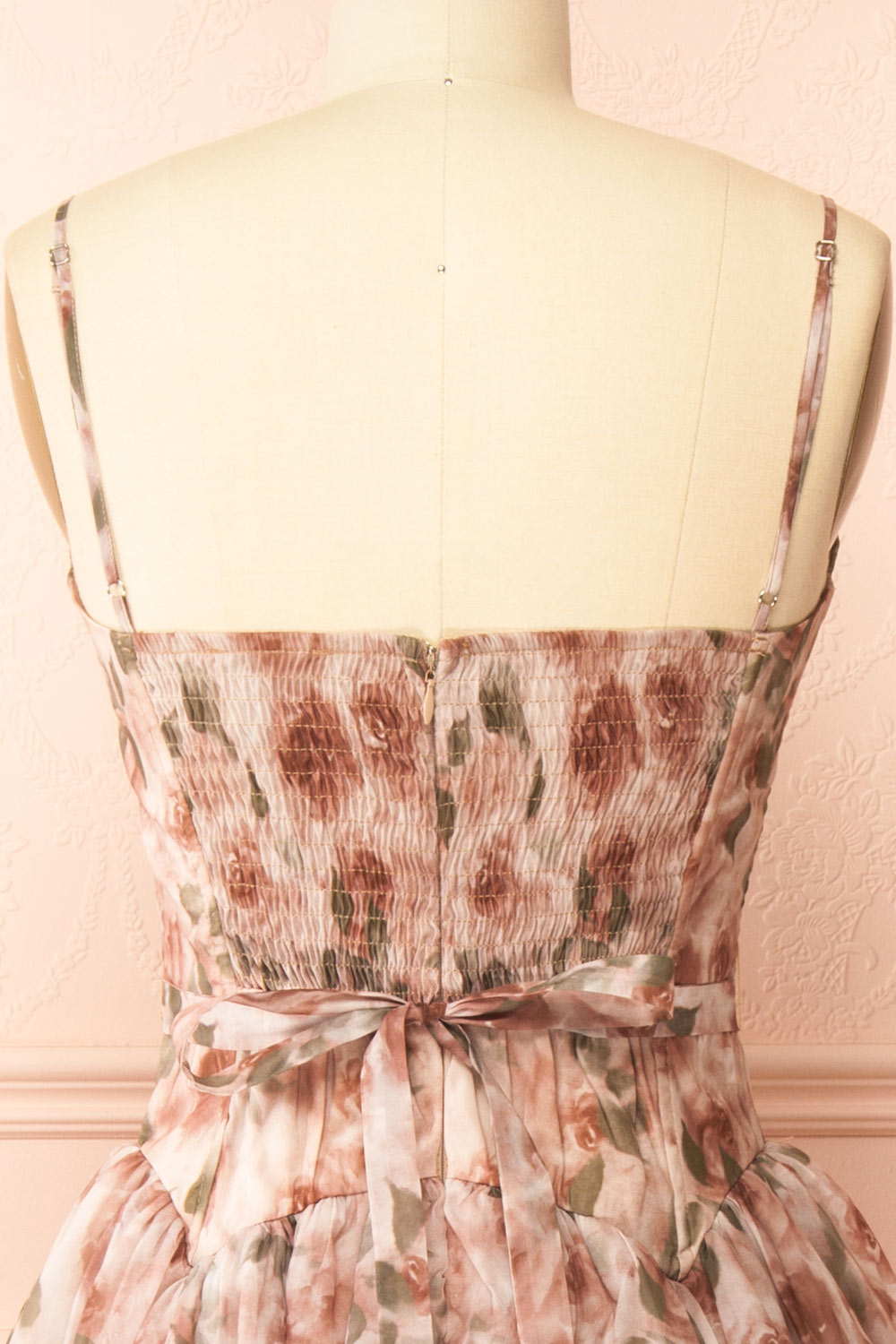 Themis Long Floral Dress with Sweetheart Neckline | Boutique 1861 back