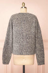 Thessi Grey Button-Up Thick Knit Cardigan | Boutique 1861 back view