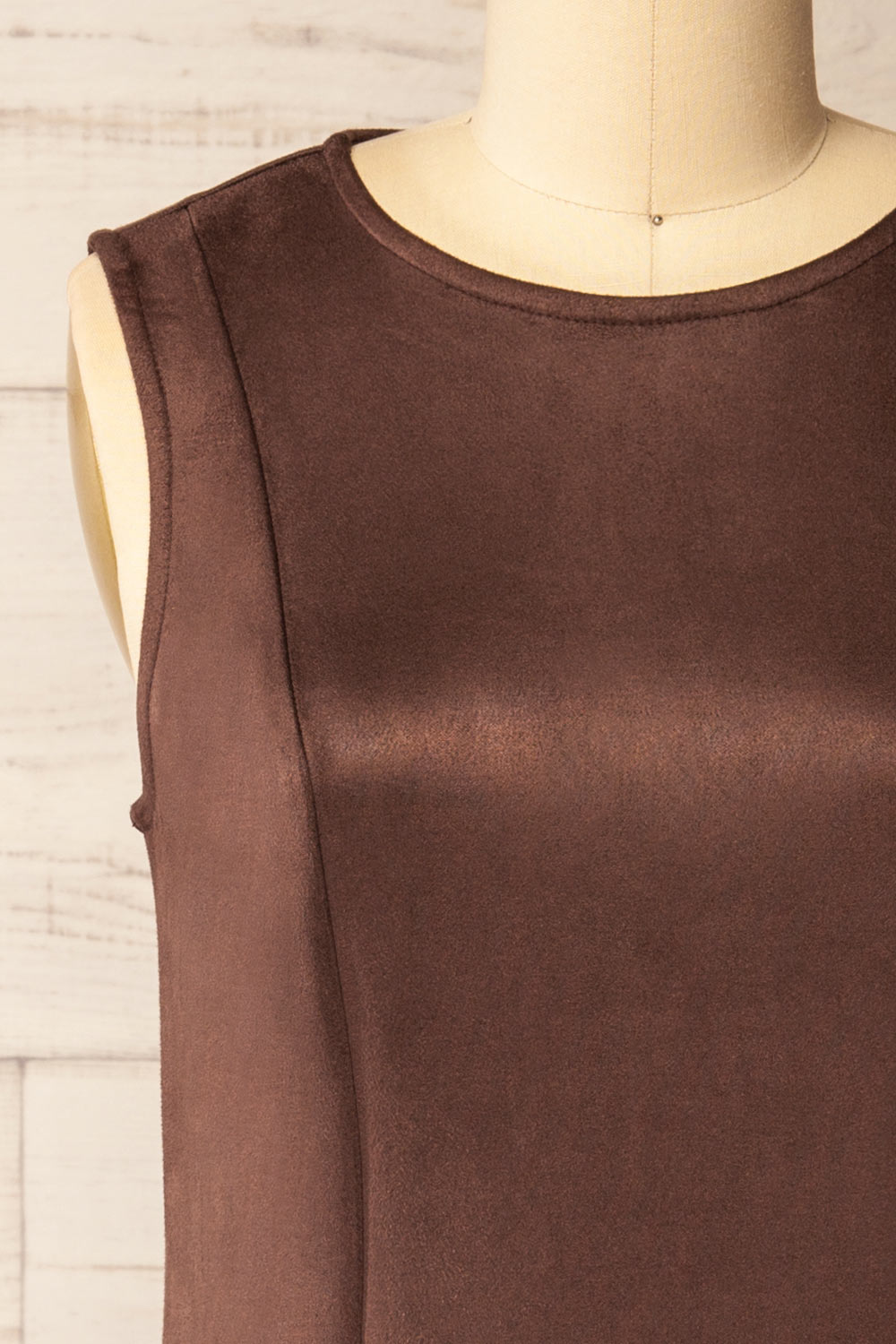 
Tilche Brown Short Suede Dress | La petite garçonne front