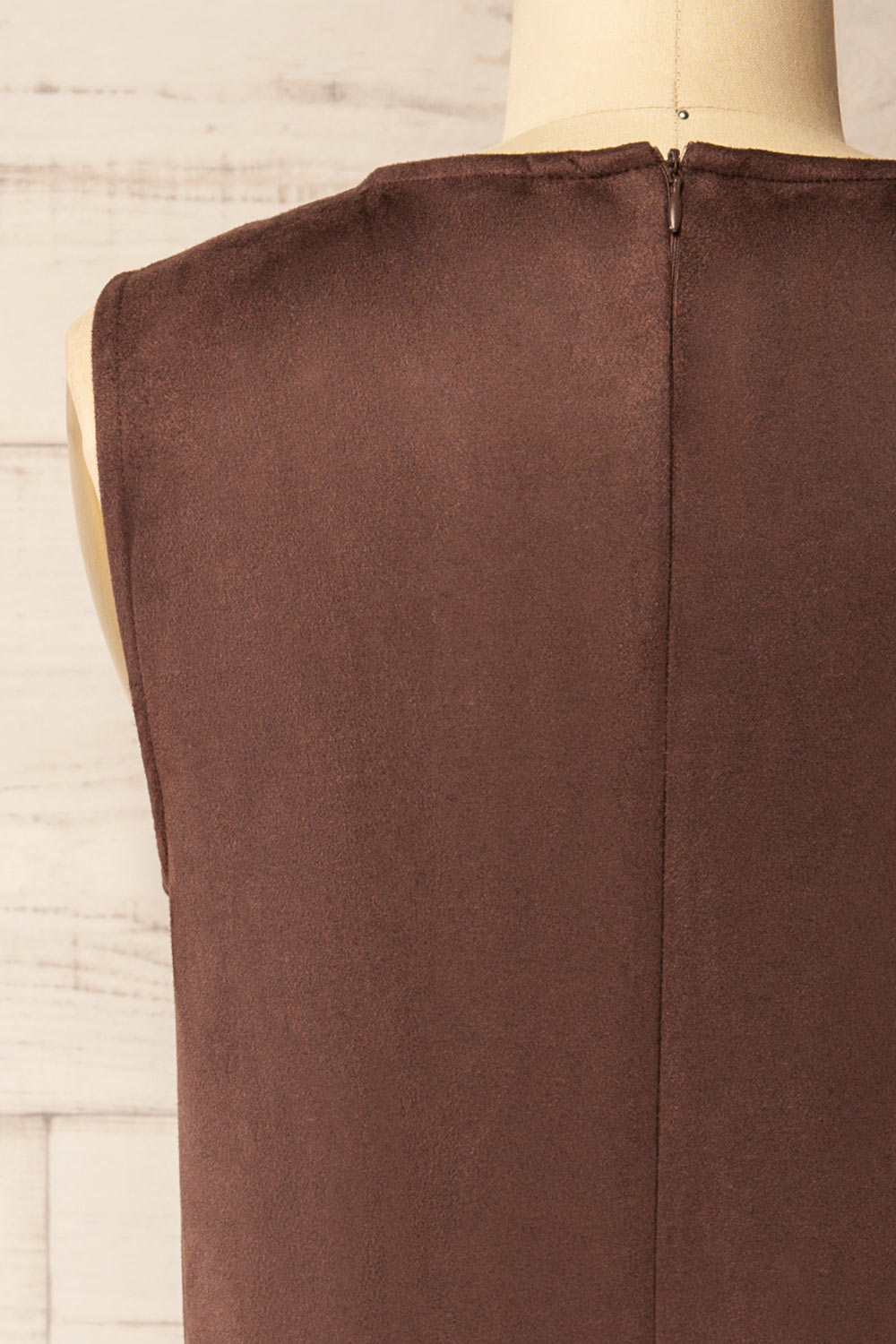
Tilche Brown Short Suede Dress | La petite garçonne back