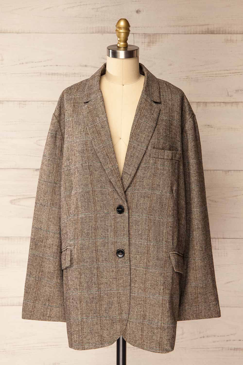 Tonota Oversized Chevron Blazer | La petite garçonne front view