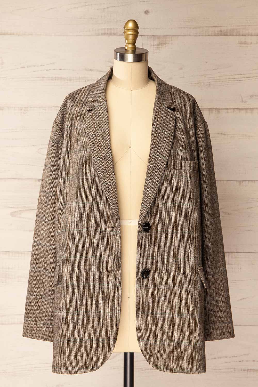 Tonota Oversized Chevron Blazer | La petite garçonne open view