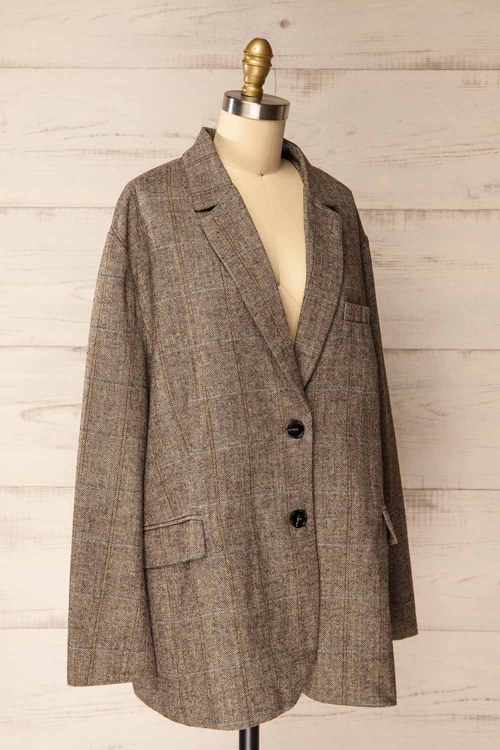 Tonota Oversized Chevron Blazer | La petite garçonne side view