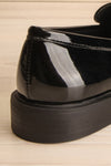 Toro Black Glossy Loafers | La petite garçonne front close-up