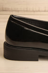 Toro Black Glossy Loafers | La petite garçonne side close-up