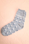 Torri Blue Floral Crew Socks | Boutique 1861