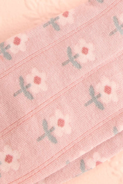 Torri Pink Floral Crew Socks | Boutique 1861 close-up