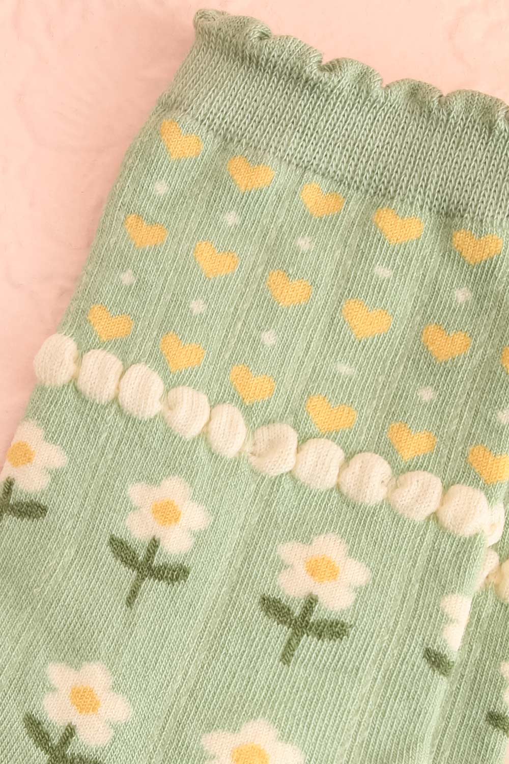 Torri Sage Floral Crew Socks | Boutique 1861 close-up