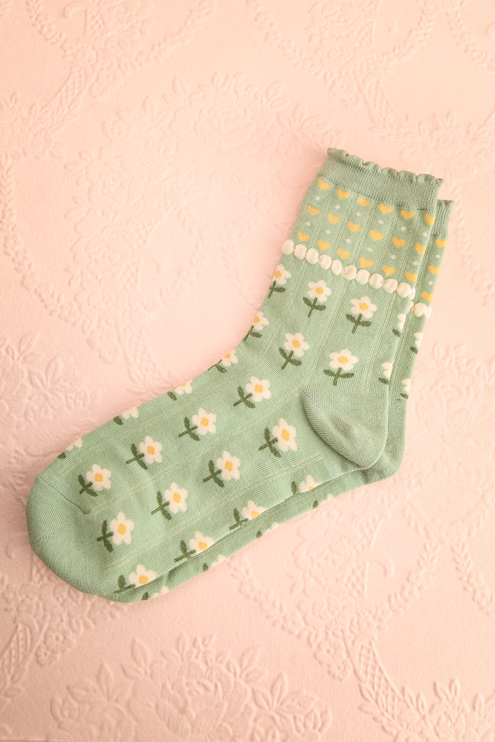 Torri Sage Floral Crew Socks | Boutique 1861 