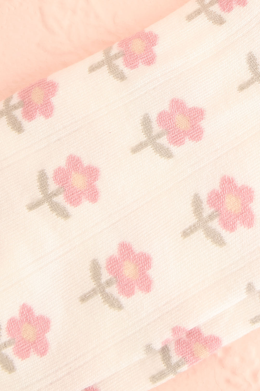 Torri White Floral Crew Socks | Boutique 1861 close-up