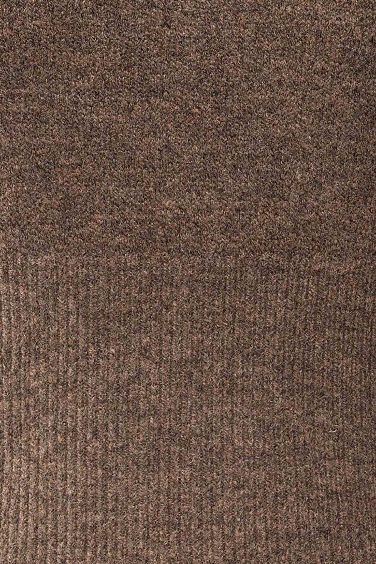 view of Touima Taupe Knitted Sweater with Ribbed Waist at La petite garçonne