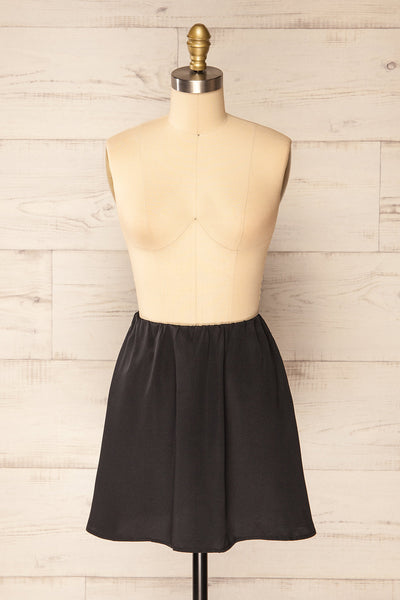 Tourcoing Short Black Skirt w/ Elastic Waist | La petite garçonne front view