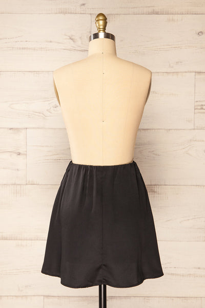 Tourcoing Short Black Skirt w/ Elastic Waist | La petite garçonne back view