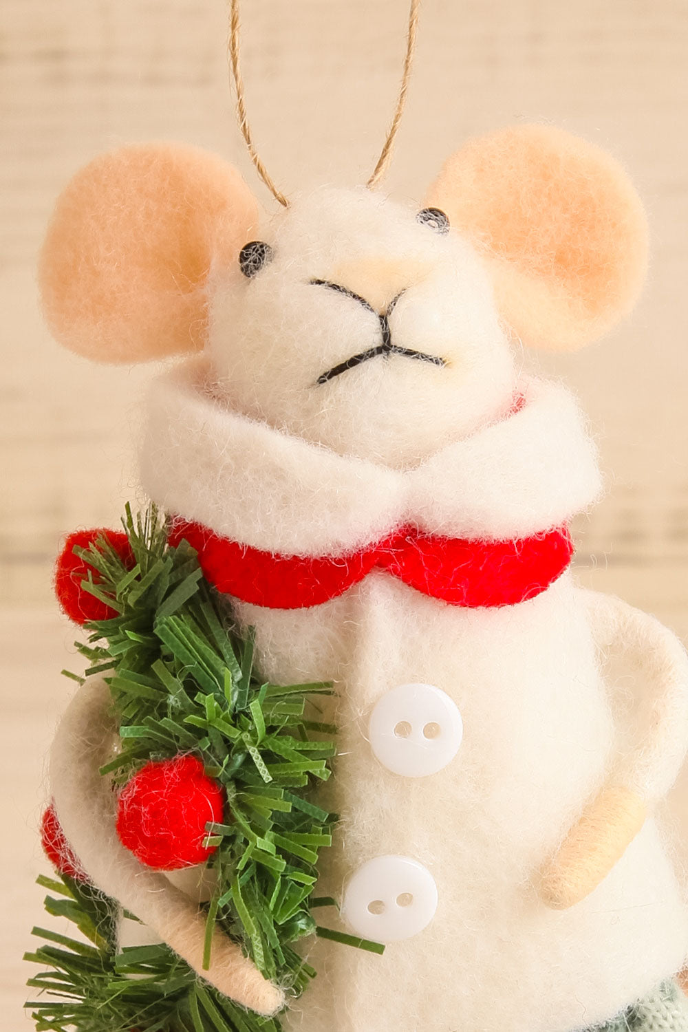 Festive Holiday Mouse Ornament - 4 Options | Maison garçonne TRADITIONAL TABITHA close-up