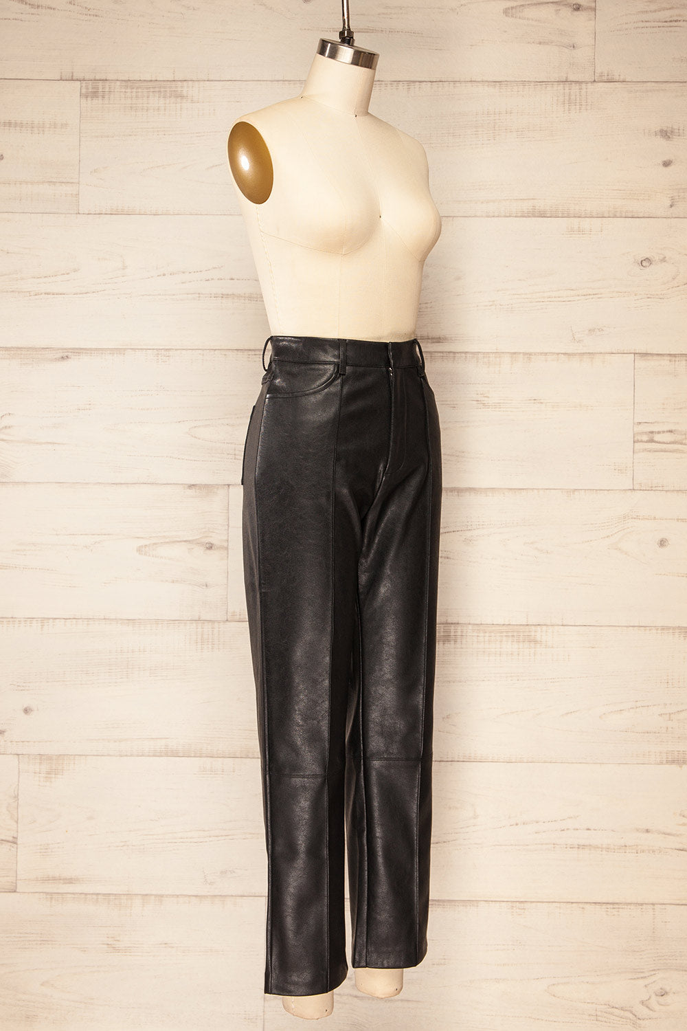 Transylvania Black Faux-Leather Pants | La petite garçonne side view