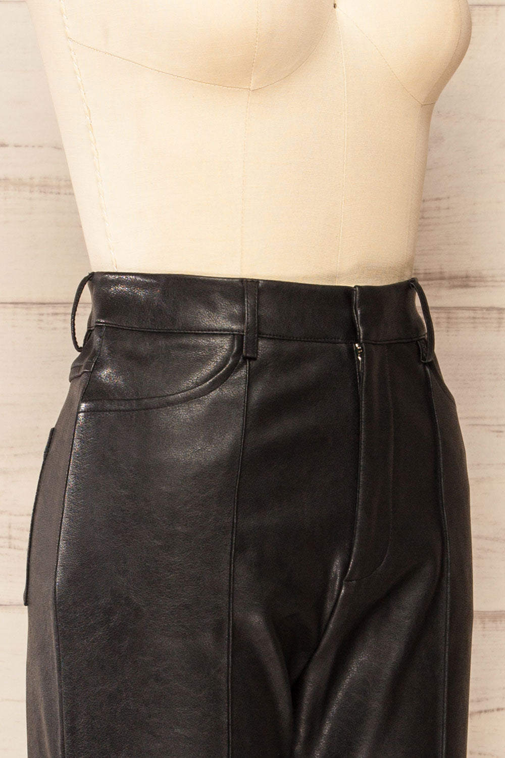 Transylvania Black Faux-Leather Pants | La petite garçonne  side