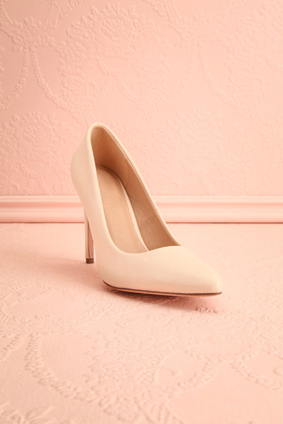 Trenta Ivory Pointed Toe Heels | Boudoir 1861 front view