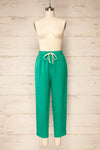 Trincao Green Linen Pants with Drawstrings | La petite garçonne front view
