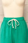 Trincao Green Linen Pants with Drawstrings | La petite garçonne front