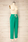Trincao Green Linen Pants with Drawstrings | La petite garçonne side view