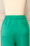 Trincao Green Linen Pants with Drawstrings | La petite garçonne back