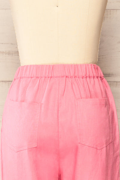 Trincao Pink Linen Pants with Drawstrings | La petite garçonne back