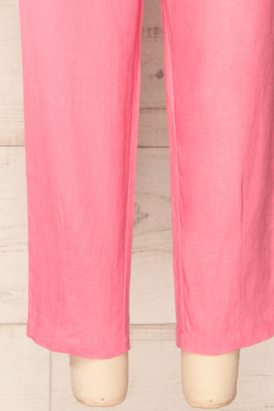 Trincao Pink Linen Pants with Drawstrings | La petite garçonne bottom