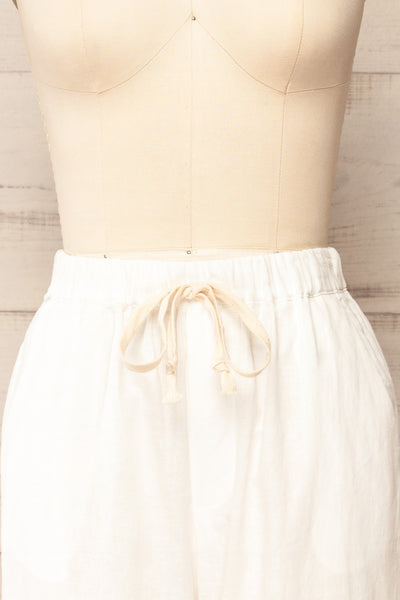Trincao White Linen Pants with Drawstrings | La petite garçonne front