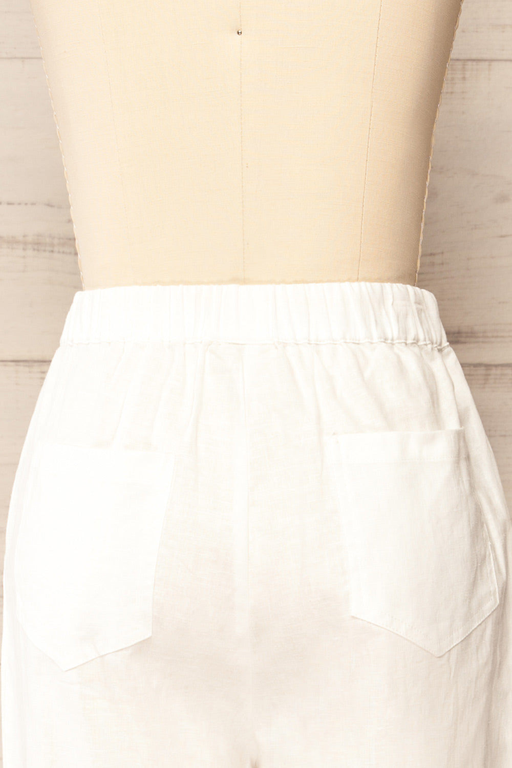 Trincao White Linen Pants with Drawstrings | La petite garçonne back 