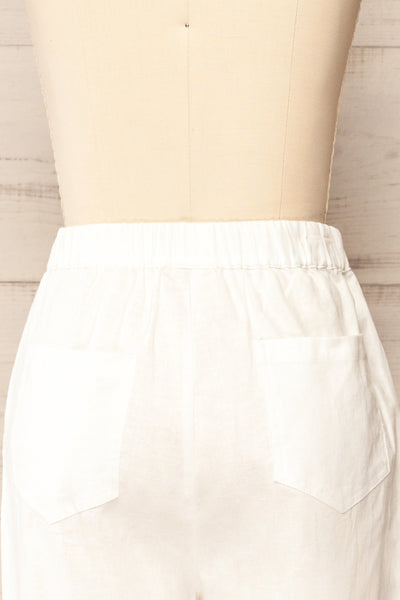 Trincao White Linen Pants with Drawstrings | La petite garçonne back