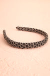 Trisula Black Headband w/ Silver Chain Design | Boutique 1861 flat view