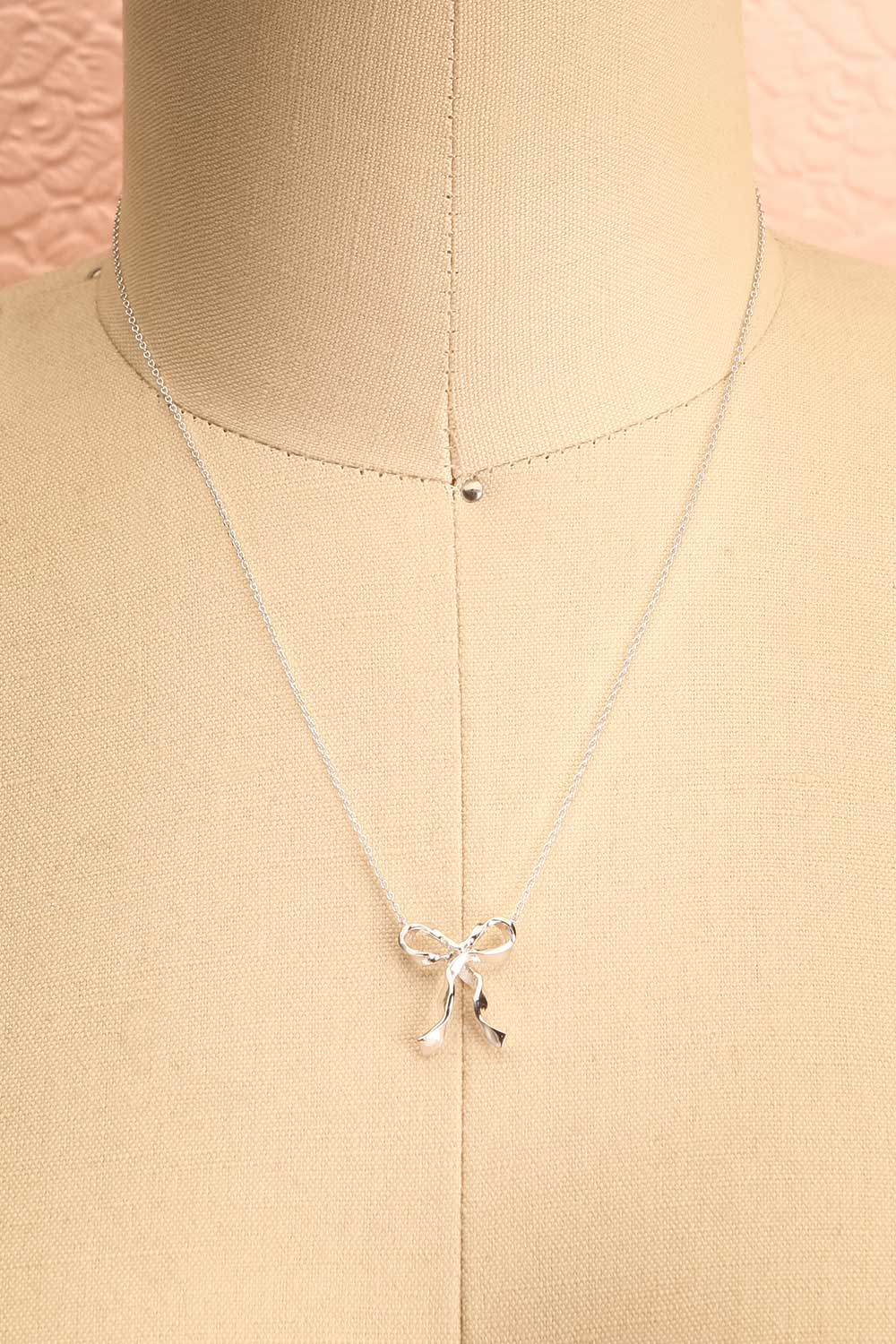 Triteia Silver Necklace w/ Bow Charm | Boutique 1861