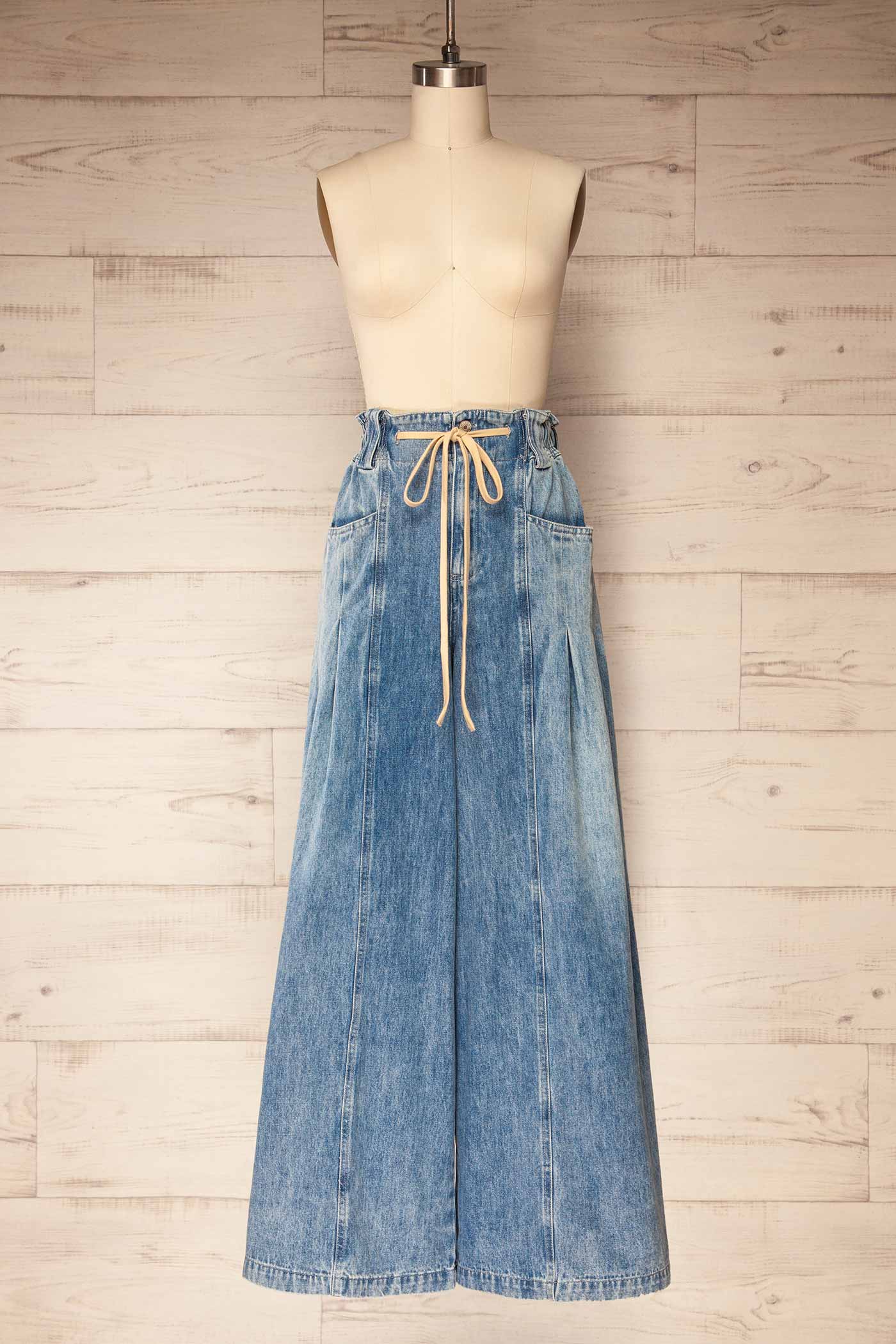 Tromso Wide-Leg Denim Pants with Tie | La petite garçonne