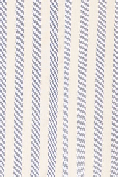 Tucuman Blue Striped Loose V-Neck Top | La petite garçonne fabric