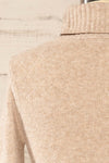 Tumut Taupe Short Turtleneck Sweater | La petite garçonne back close-up