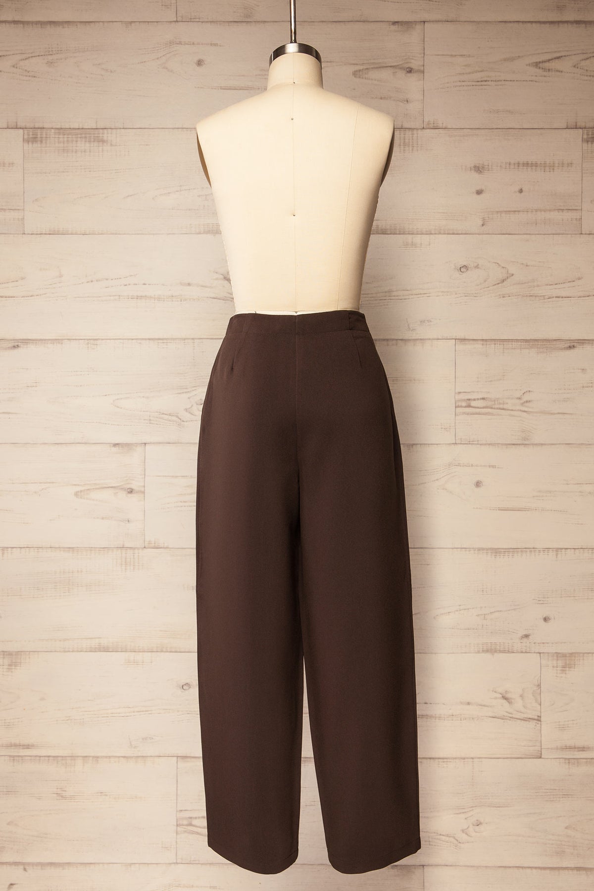 back view of Turimbert Brown Barrel-Leg Pants at La petite garçonne