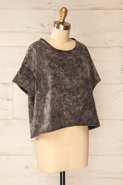 Turin Charcoal Oversized Faded T-Shirt | La petite garçonne side view