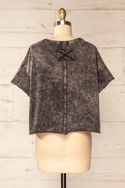 Turin Charcoal Oversized Faded T-Shirt | La petite garçonne back view