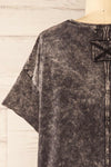 Turin Charcoal Oversized Faded T-Shirt | La petite garçonne back close-up